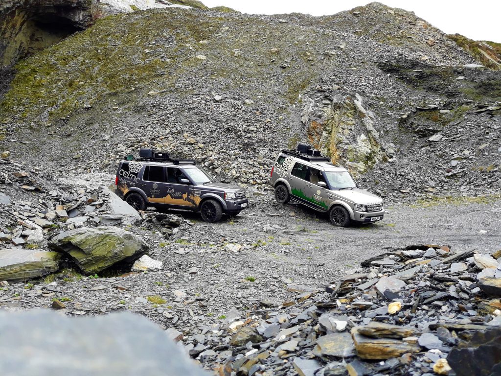 Celtic Routes - Land Rover Discovery high in the mountains of North Wales.