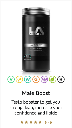 Male Boost Testo booster to get you strong, lean, increase your confidence and libido